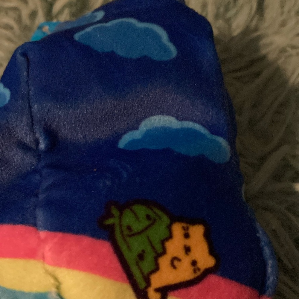 Cats vs pickles Blue Cat Plush with Rainbow Design - Picture 10 of 13